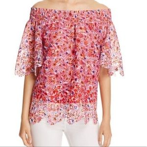 Tahari Cecilia shoulder blouse SM New with tags